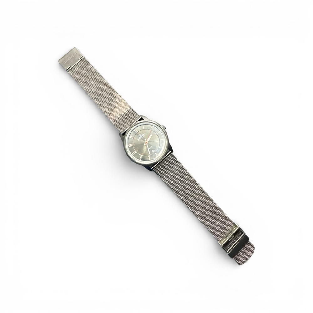 Skagen Mens Watch Black Dial Watch with Silver Mesh Band Grenen Denmark - Picture 4 of 7